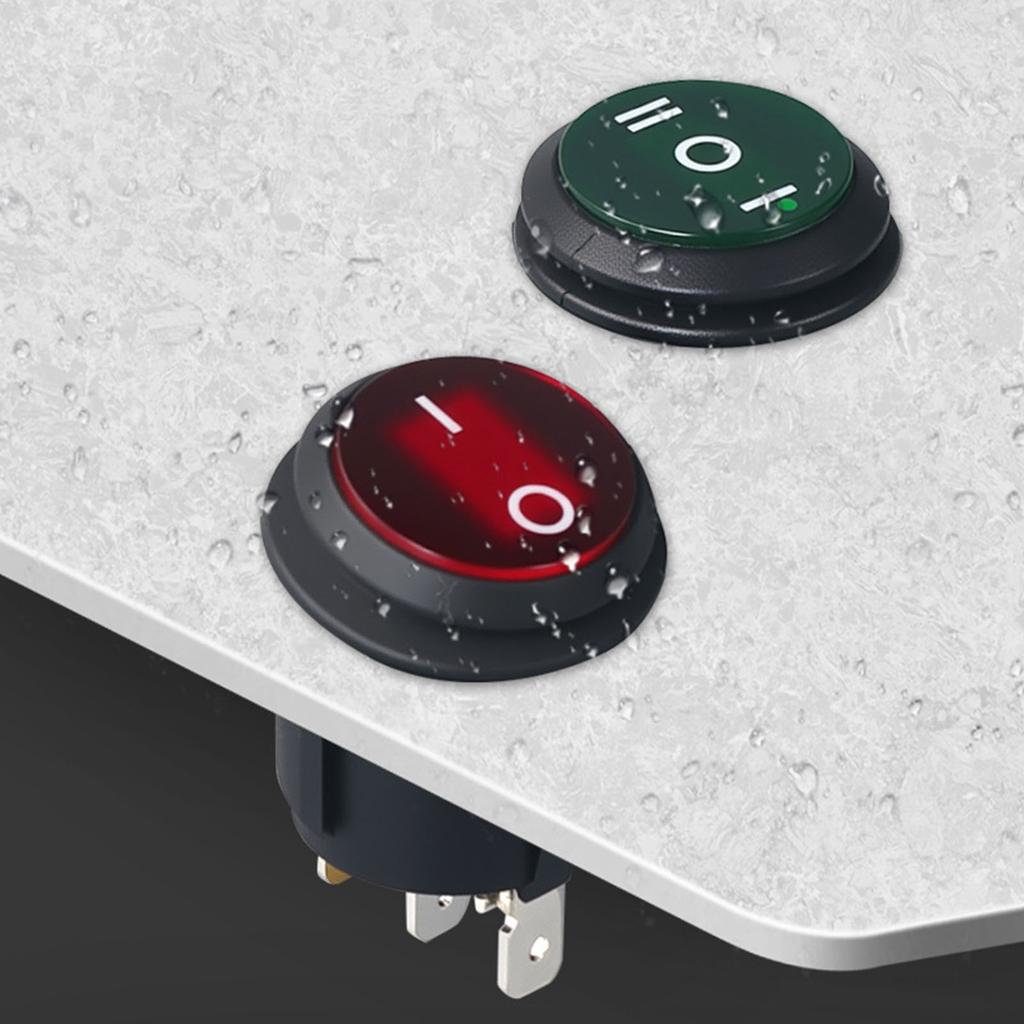 Waterproof and Oil Resistant Round Rocker Switches 2 Pin 2 Position for Home Appliances and Industrial Control