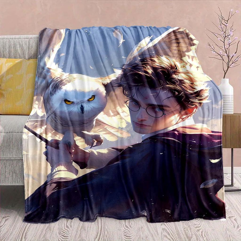 Harry Potter Magic Owl Flannel Blanket - Soft Warm Perfect for Sofa, Bedding Camping Travel Office Home Decor -QJY