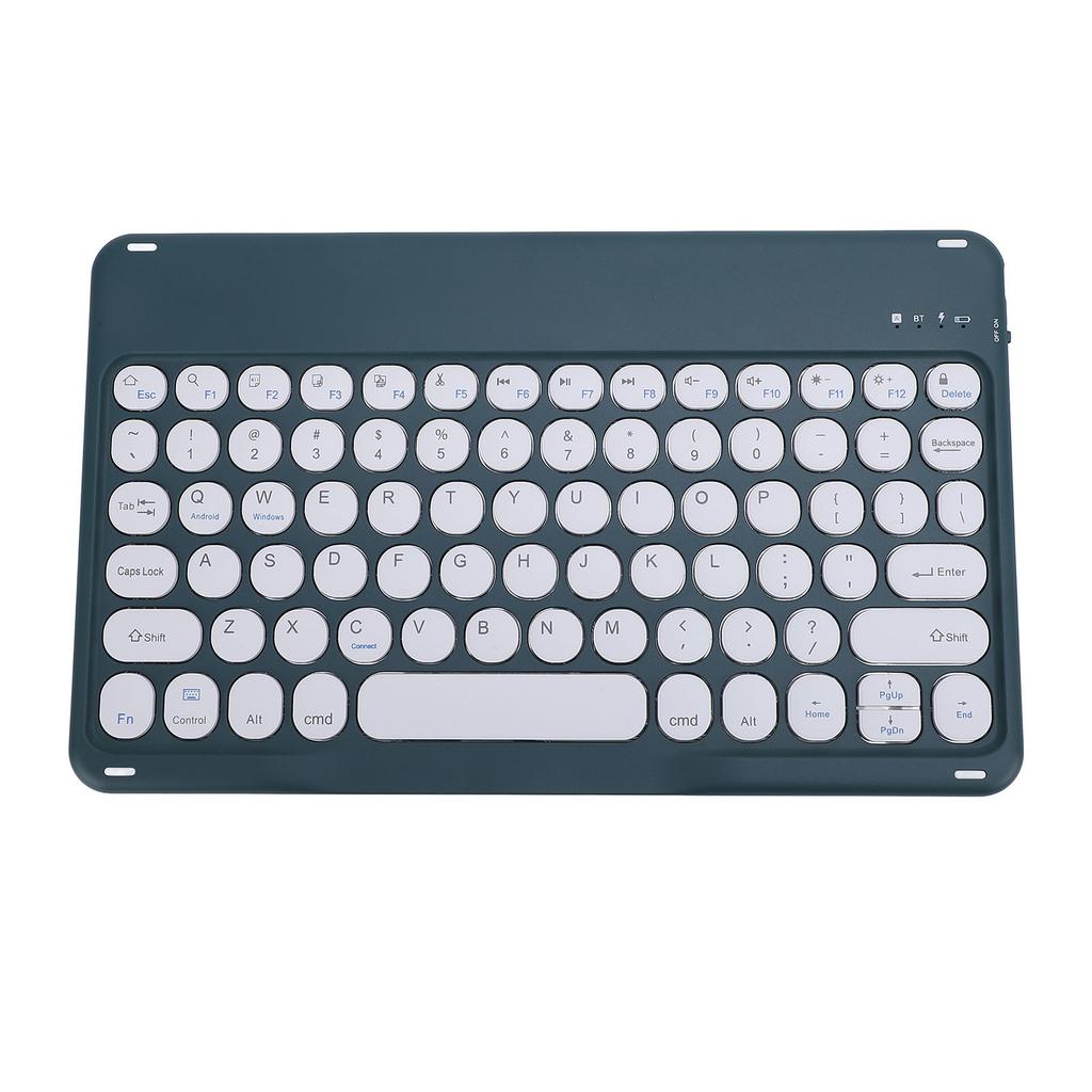 10 Inch Wireless Keyboard Ergonomic Round Keycaps Bluetooth Keyboard for Desktop Computer Laptop