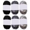 6 Pieces Crochet Yarn Metallic T-Shirt Yarn Fabric Cloth Knitting Yarn Polyester Yarn for Bag Cushion Knitting