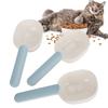 3Pcs High Strength Plastic Pet Food Scoop Cat Dog Feeding Spoon with Handle Clip for Pet Supplies(WhiteBlue )