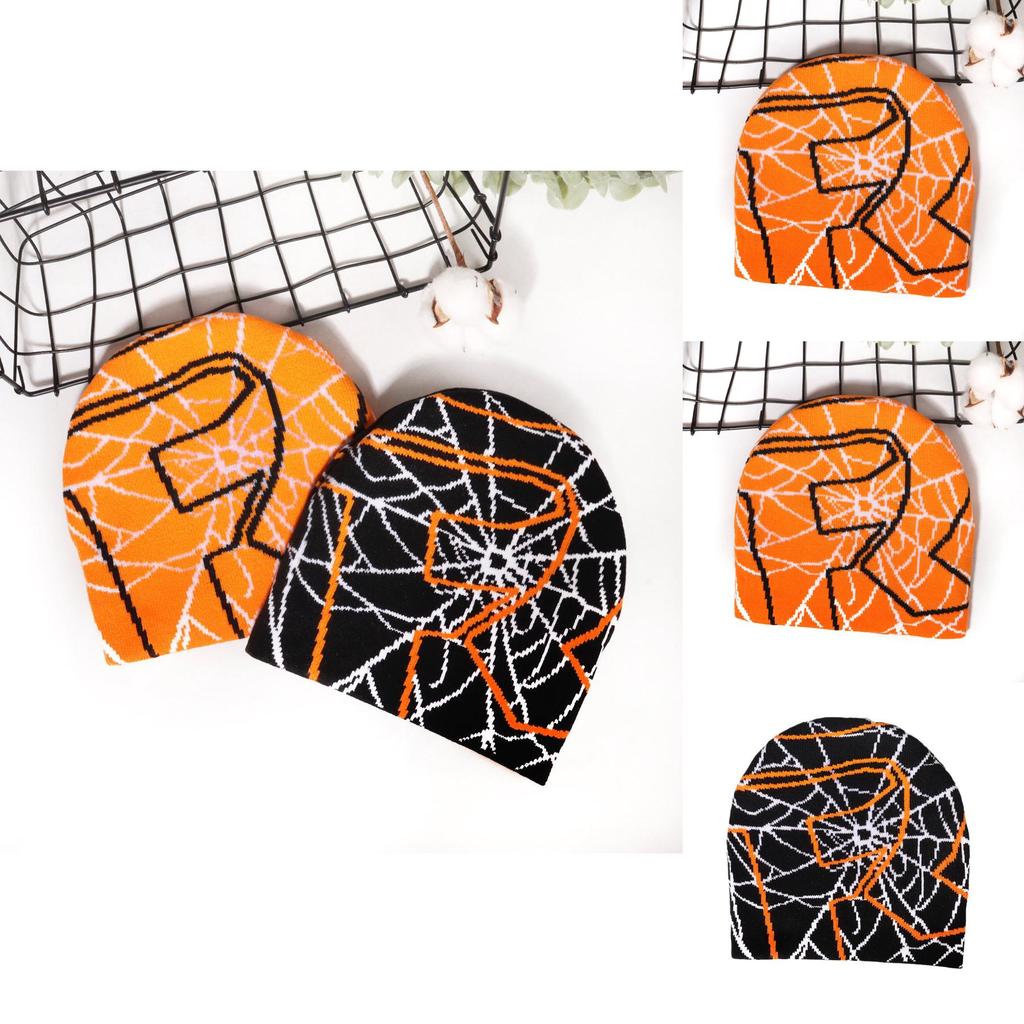 Gothische Spinnennetz-Strickmütze mit Wärme für Streetwear-Fans