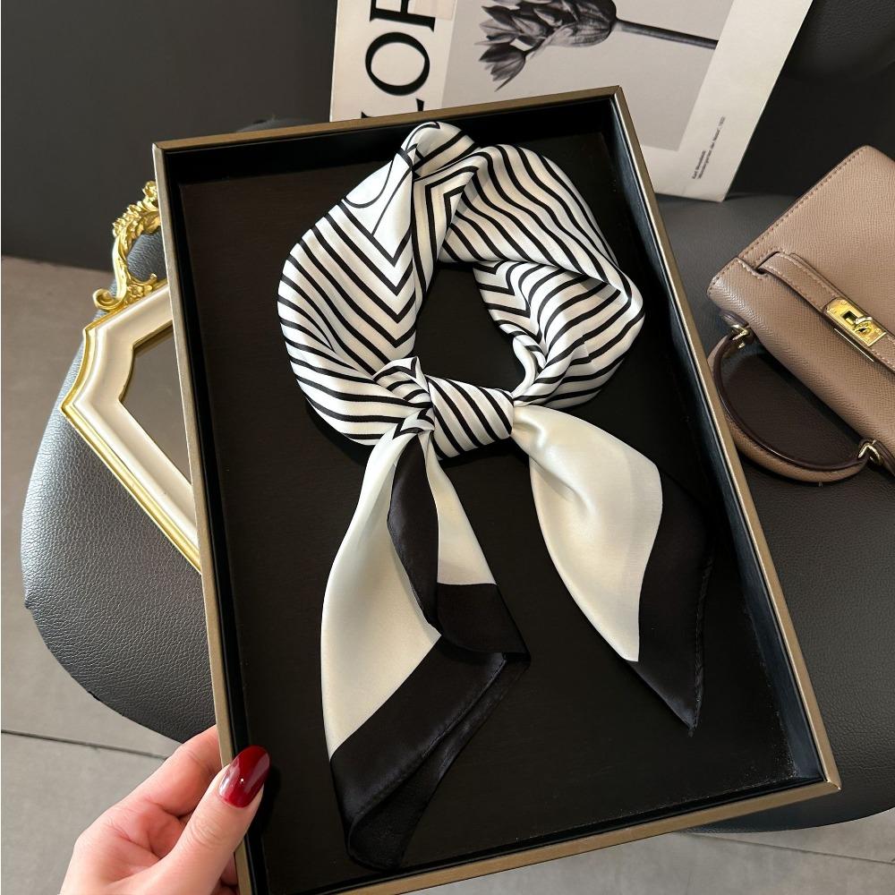 Horse Print Female Silk Neck Scarf Square Hair Scarves Foulard Head Band Shawls Wraps Neckerchief Bandana Women
