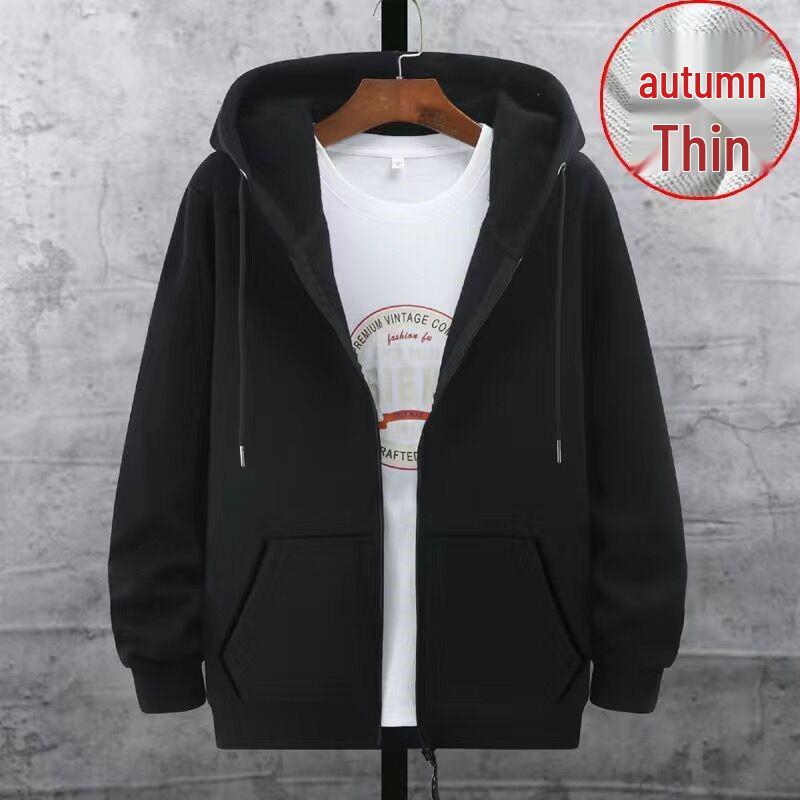 Men s 2023 Plush Zipper Hoodie - Large Size Casual Cardigan for Autumn/Winter 5XL