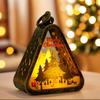 Mini Christmas LED Triangle Lantern Santa Claus Snowman Festival Lamp Bedside NightLight Xmas Holiday Table Decor Ornaments Gift