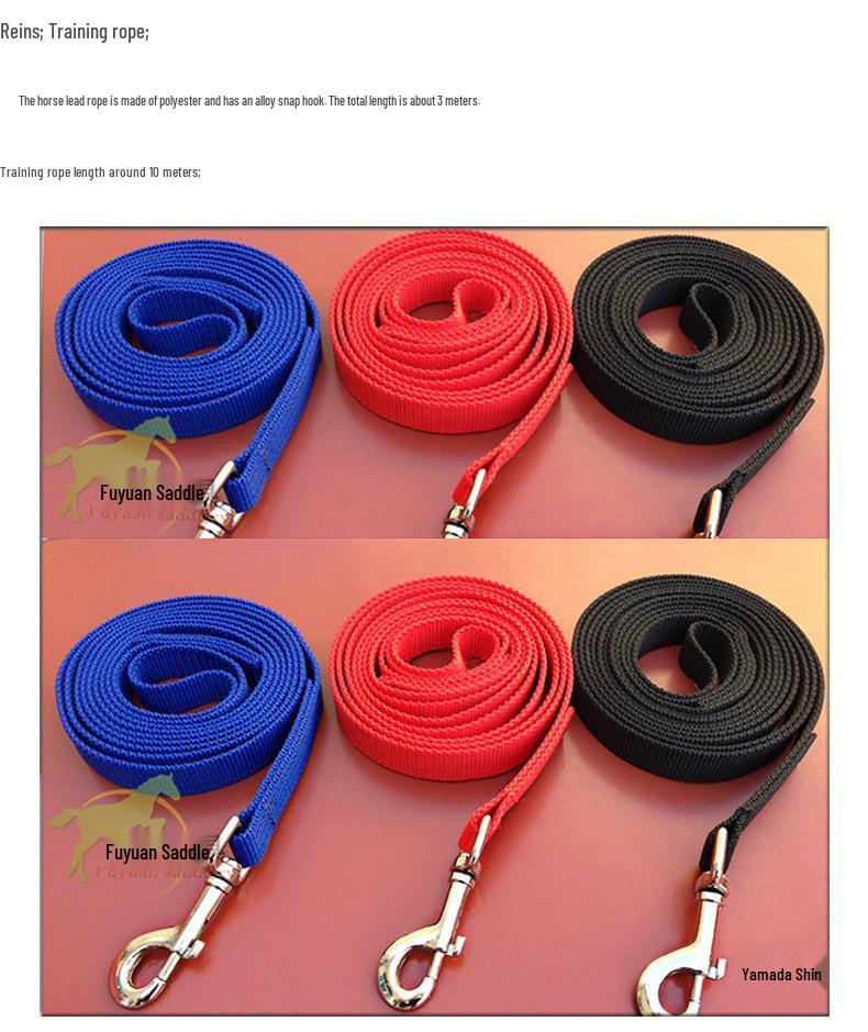 Polyester Horse Training Lead Rope with Reins