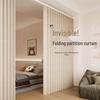 Room Divider No-Drill Folding Door Curtain for Bedroom and Living Room Privacy.