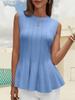 Women's Ribbed Knit Peplum Tank Top Crew Neck Fitted Sweater Vest