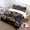 Bee and Floral Home Decor Set Soft Comfortable Duvet Cover Bedding Set Included 1*Duvet Cover & 2*Pillowcases Gift