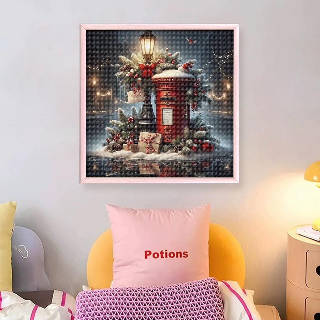 Christmas Full 11CT DIY Counted Needlework Embroidery Kit 17.72x17.72inch Cross Stitch Embroidery Kits for Adults Home Decor