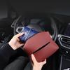Nappa Faux Leather Car Tissue Box Holder - Durable PU Material, Sun Visor Backseat Organizer with Fix Strap, Ideal for Center Console Armrest