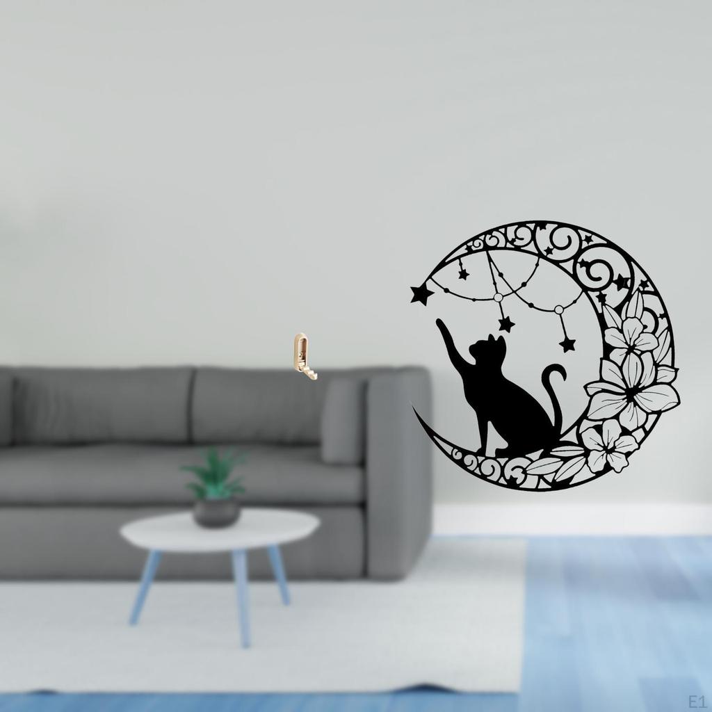 Foldable Metal Cat Wall Hook Organizer for Bathroom Closet Farmhouse Towels Robes And Unique Black
