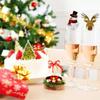 10pc/set Wine Cup Card Christmas Decor Santa Hat Glass Decor Xmas Tree Snowman Home Decoration Decor 2025 New Year Accessories