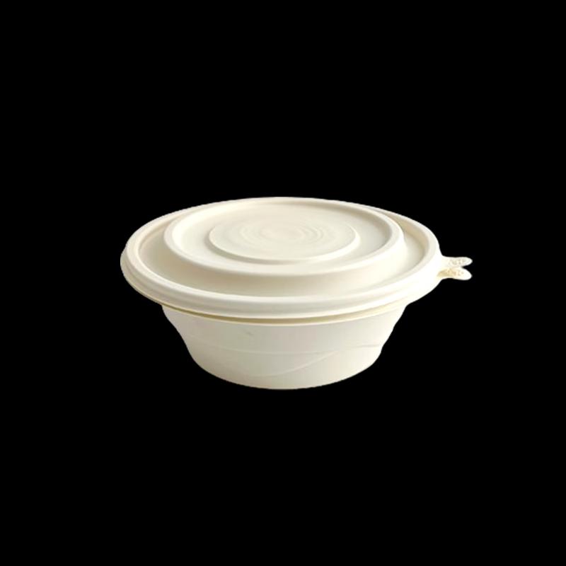 Biologisch abbaubare runde Maisstärke-Takeaway-Box mit Deckel, 1500 ml