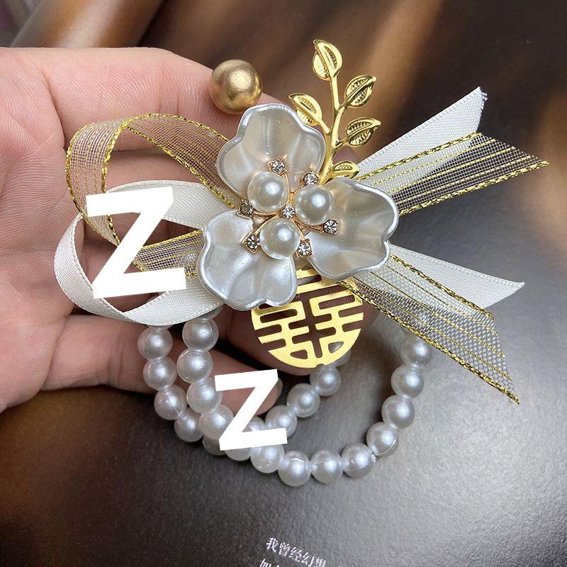 Korean Style Bridesmaid & Bride Wrist Corsage: Simple Sisterhood Hand Flower Ring for Weddings & Celebrations