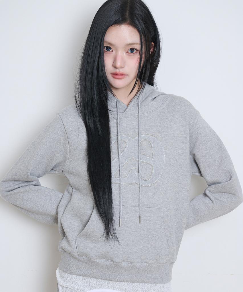 129 Logo Patch Hoodie Melange