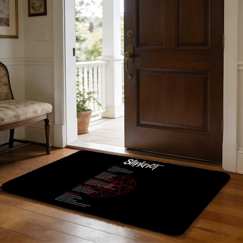 Floor Mat Soft Flannel Rug Non-Slip Absorbent Mat for Bathroom Bedroom Home Decor Rock Band S-slipknot