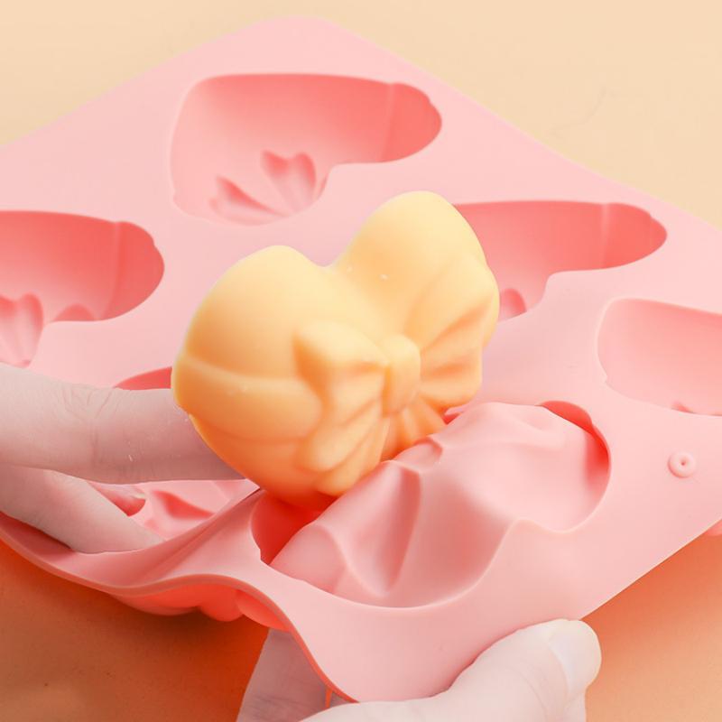 Heart Bow Silicone Mold for 3D Chocolate Cake Fondant Candy Sugar Craft Multi Use Baking Tool