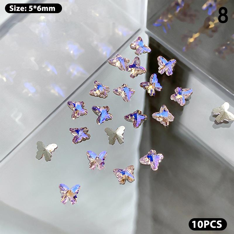 3D Butterfly Super Flash Bottom Aurora Diamond 3D Nail Decoration Nail Accessories