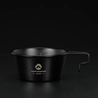 160 ml/210 ml/310 ml/450 ml Outdoor-Camping-Edelstahl-Sierra-Becher mit schwarzer Titanbeschichtung