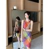 Summer Women's Beach Suspender Skirt Graphic Printed Dress
