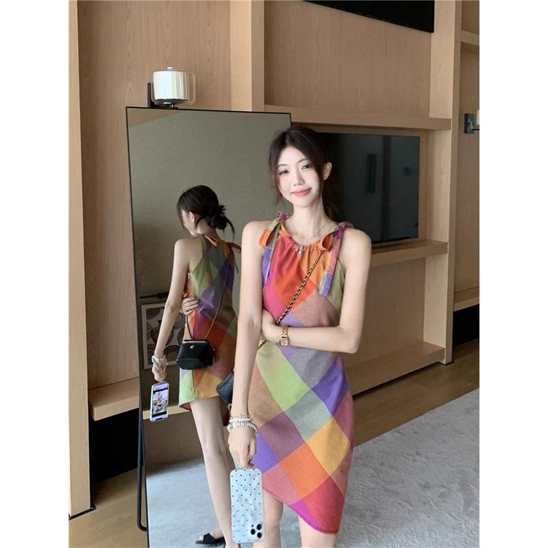 Summer Women's Beach Suspender Skirt Graphic Printed Dress