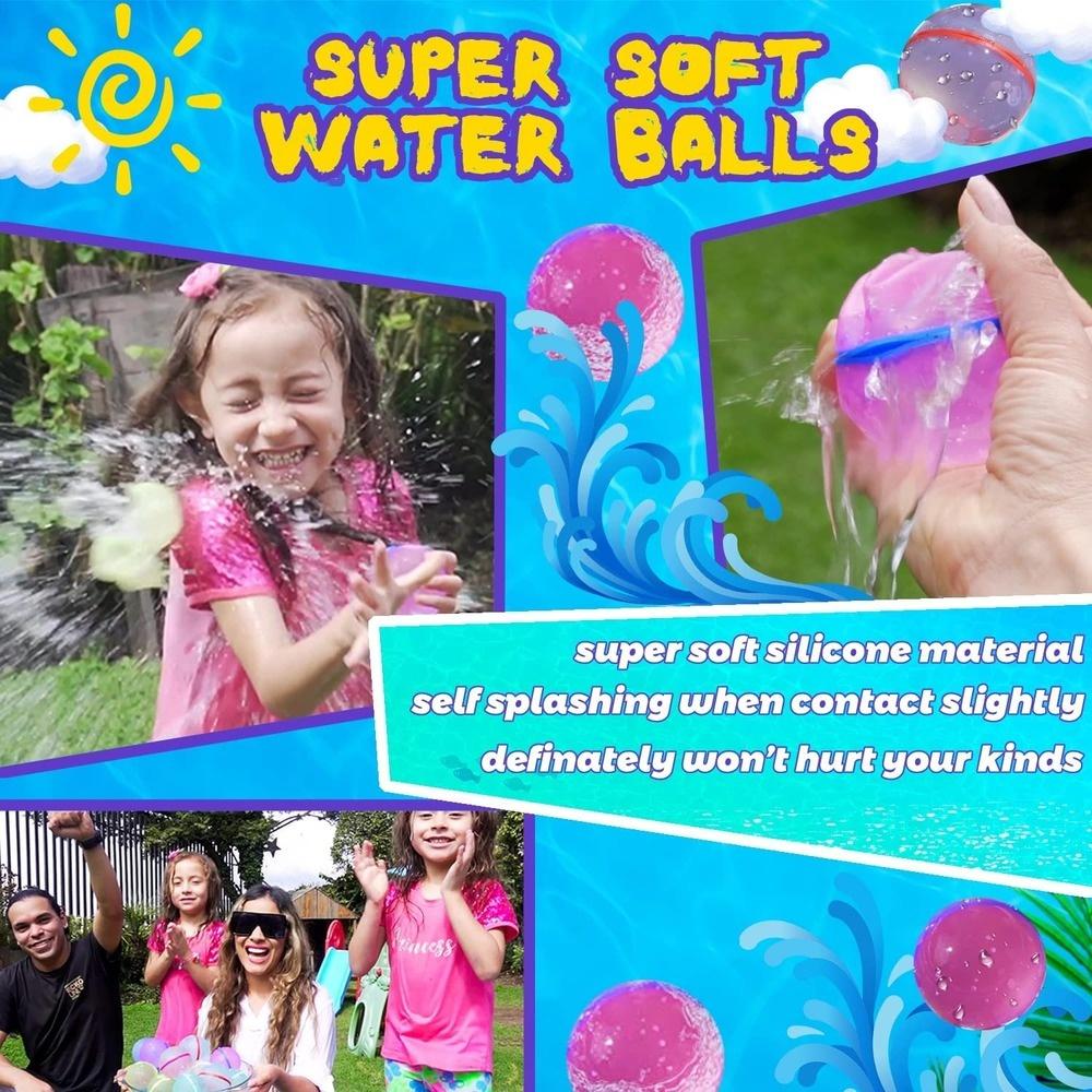 Palloncini D'acqua Riutilizzabili, 8 Pezzi Bombe Acqua Magnetiche Ricaricabili, Facile da Riempire e Autosigillante per Estivi Piscina Spiaggia Giardino Palloncini Gioco per Bambini e adulti