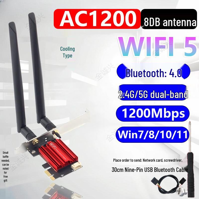 AX1800 WiFi 6 Dual-Band Gigabit PCIe Wireless Network Card with Bluetooth 5.2 (RTL8852)