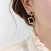 Retro Asymmetrical Enamel Titanium Steel Dangle Earrings - Exaggerated Personalized Accessories