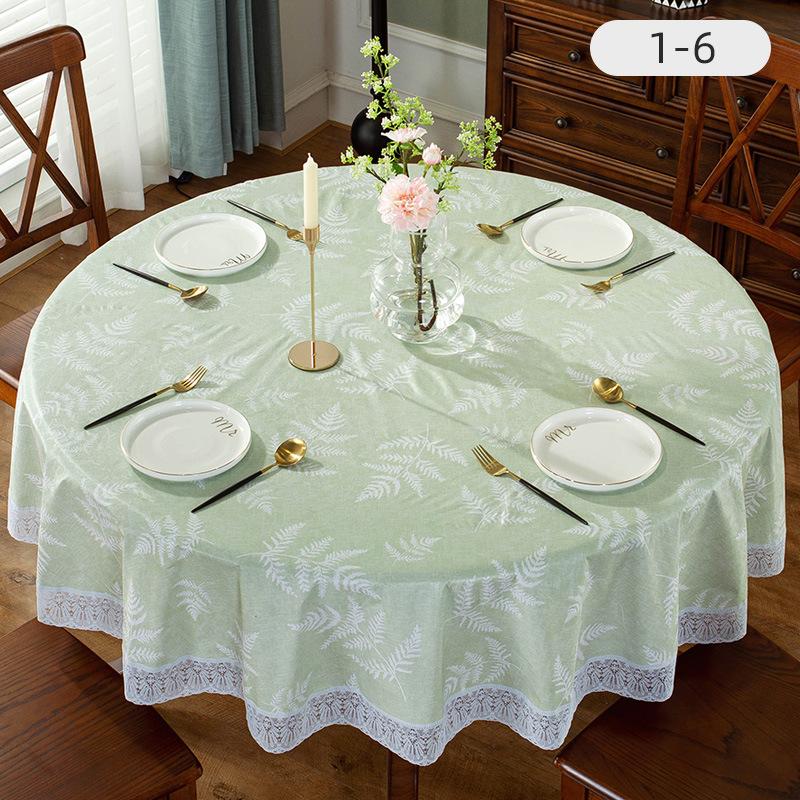 Hot Sale Printed Round Table Cloth PVC Waterproof Oil-proof Tablecloth Home Dining Lace Table Cover for Wedding Party Decor