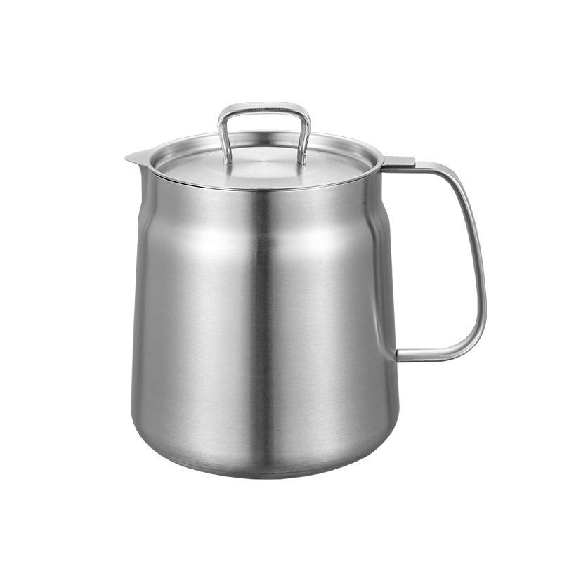 304 Stainless Steel Multi-Purpose Oil Filter Pot with Screen and Dregs Separator for Kitchen