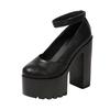 Women Slingback Pumps 15CM High Heel Waterproof Platform Peep Toe Shoes Chunky Block Heel Sandals