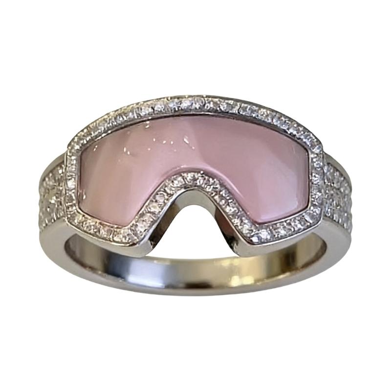 Snow Goggles Shape Adjustable Finger Rings Sparkling Opening Rings Copper Texture Suitable for Wedding Parties Wear