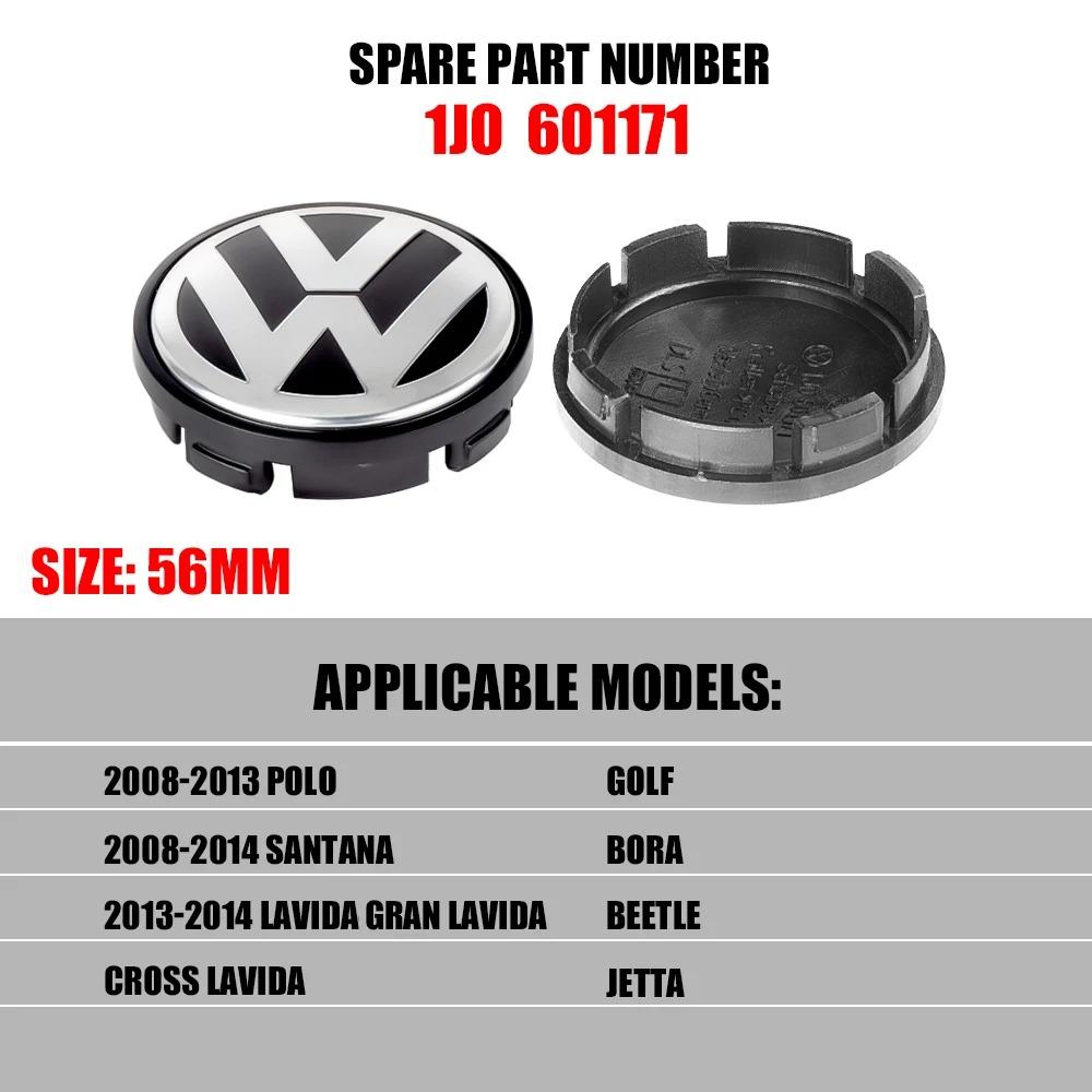 2026 Hot 4PCS 55 65mm car wheel hub center cap badge hub cap suitable for Volkswagen Golf Sharan Passat Tiguan VW R GTI tire Accessories