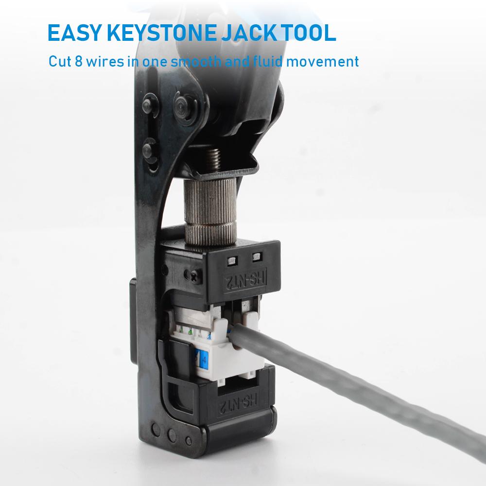 90 Derece Keystone Jak Punch Down Aleti Özgül Modüler uyumlu CAT5/5e ve CAT6/6A Adaptör 4 Çift Hızlı Sonlandırma Kıvırıcı