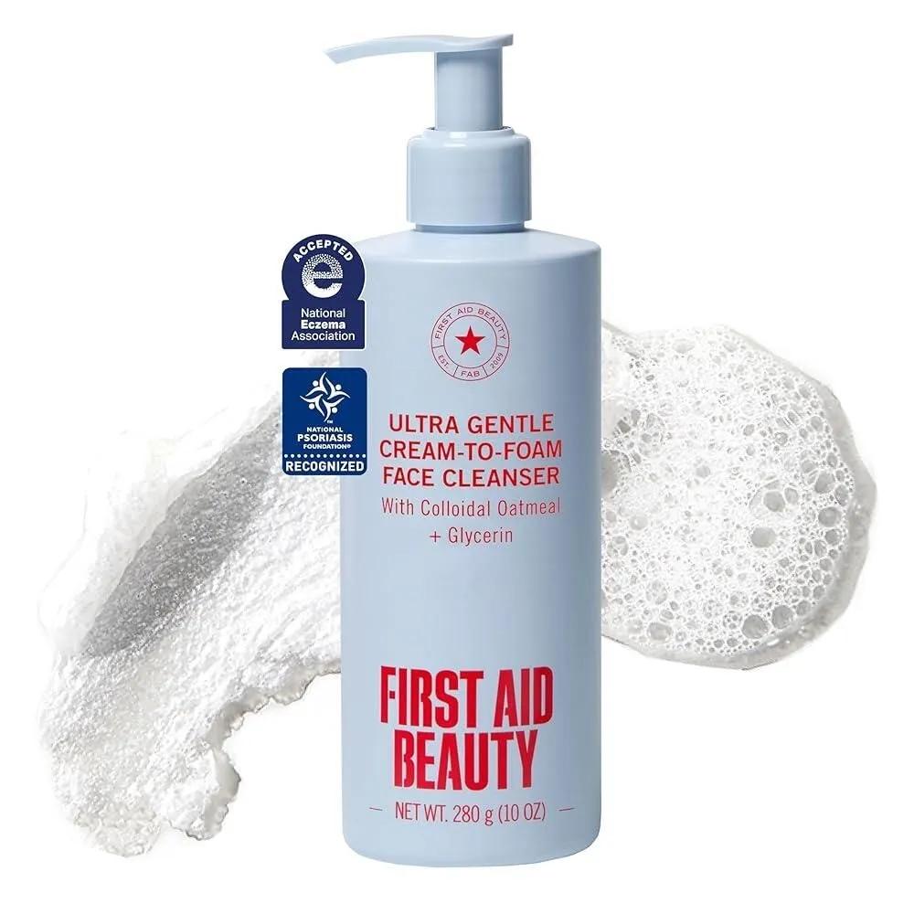 First Aid Beauty - Pure Skin Face Cleanser Makeup 280g. This gentle cleanser effectively removes dust and impurities, and the skin