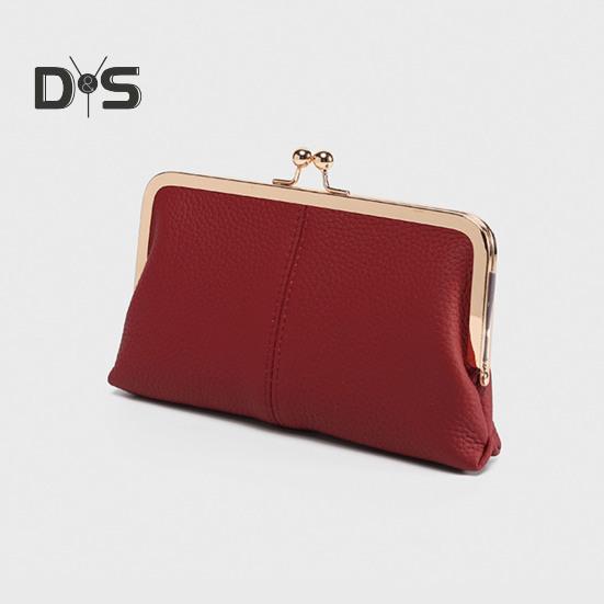 Portofel Plic pentru Dame Vintage cu Închidere Tip Sărutare, Plic din Piele Naturală, Portofel de Călătorie cu Sloturi Multiple pentru Carduri, Suport pentru Carduri pentru Întâlnire, Petrecere, Cumpărături