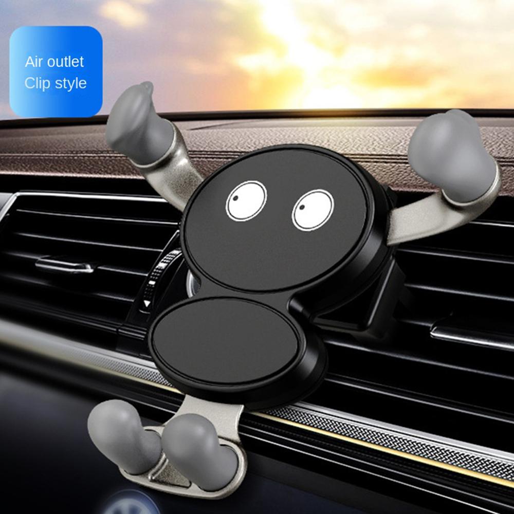 Air Vent Clip Smartphone Stand Durable Cartoon-shaped Car Supplies Car Mobile Phone Holder 360 ° Rotating Gps Support Anti-skid