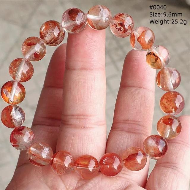 Natural Red Limonite Quartz Trendy Strand Bracelet Rare Stretch Yellow Phantom Round Beads Women Men Jewelry AAAAA