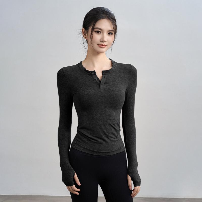 2025 Autumn Women's Slimming Quick-Dry Long Sleeve Yoga Top for Fitness and Pilates
