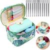 87Pcs Crochet Hooks Kit with Case Crochet Yarn Set Colorful Crochet Needles Weave Yarn Kit Ergonomic Handle for Beginners