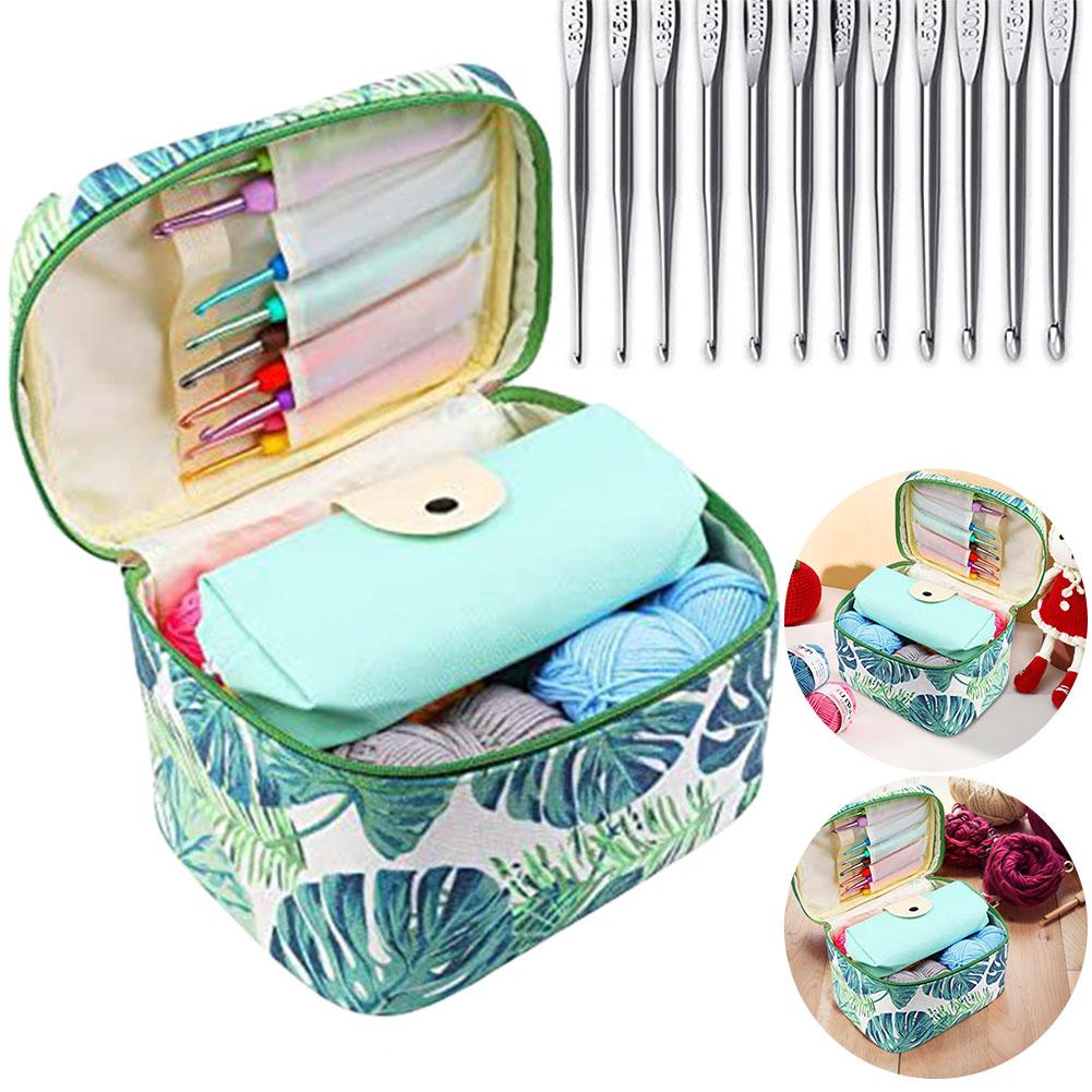 87Pcs Crochet Hooks Kit with Case Crochet Yarn Set Colorful Crochet Needles Weave Yarn Kit Ergonomic Handle for Beginners