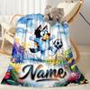 Bluey Soccer Adventure Customize Text Blanket Cozy Customizable Blanket Comfortable Great for Bedding Couch Sofa Office Chair Four Seasons Universal