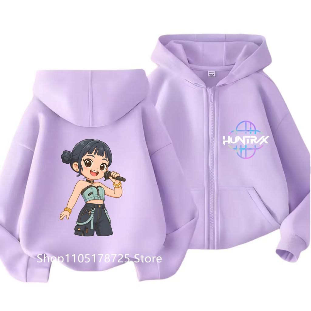 2026 Kawaii Zip Up Sweatshirts Kpop Demon Hunters Hoodie Children Clothes Kid Girl Boy Sweatshirt Zipper Hoody Baby Casual Top