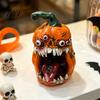 Fangs Pumpkin Decoration Halloween Evil Figurine, Ornament with Multi Eyes and Spooky Decorations Fangs, Demon Resin Statue for Party Shape