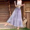 Jupe Midi Patchwork Élastique à la Taille Douce Style Coréen Grande Taille pour Femme Printemps/Été 2026