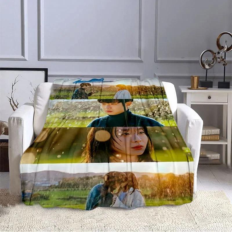 Korean Drama Our Beloved Summer Series Printed Blankets Choi Woo-shik Kim Da Mi Print Flannel Blanket Tv Show Quilt Fans Gift