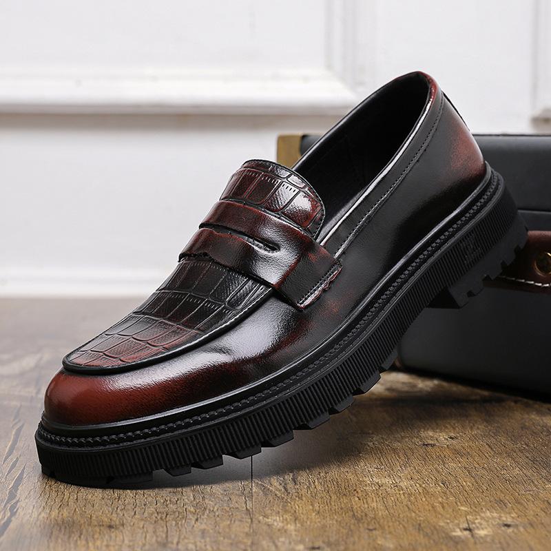 Big-headed Leather Shoes In Spring and Autumn Men Pedal Lazy People Laughing Business Formal Wear Groom Wedding Shoes