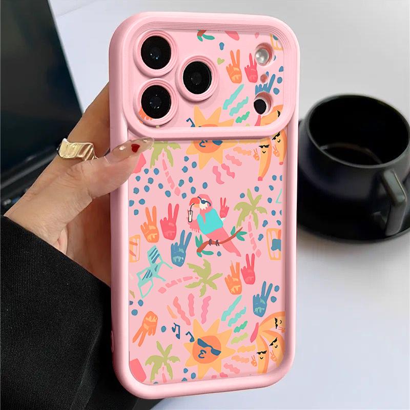 Shockproof Phone Case For iPhone 17 Pro Max Colorful Cartoon Pattern Silicone Cover For iPhone 16 Pro Max Cover iPhone 15 14 13 12 11 16E Air