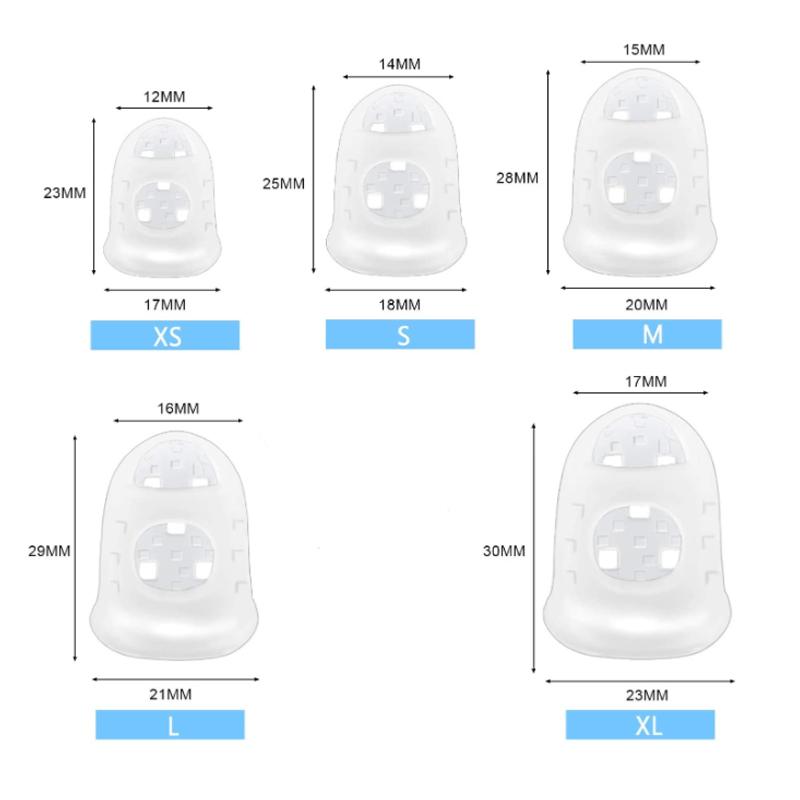 5/10Pcs Silicone Finger Sleeve Slip Antis-scalding Needle Flip Book Money Playing Piano Thimble Tip Hollowed Out Breathable